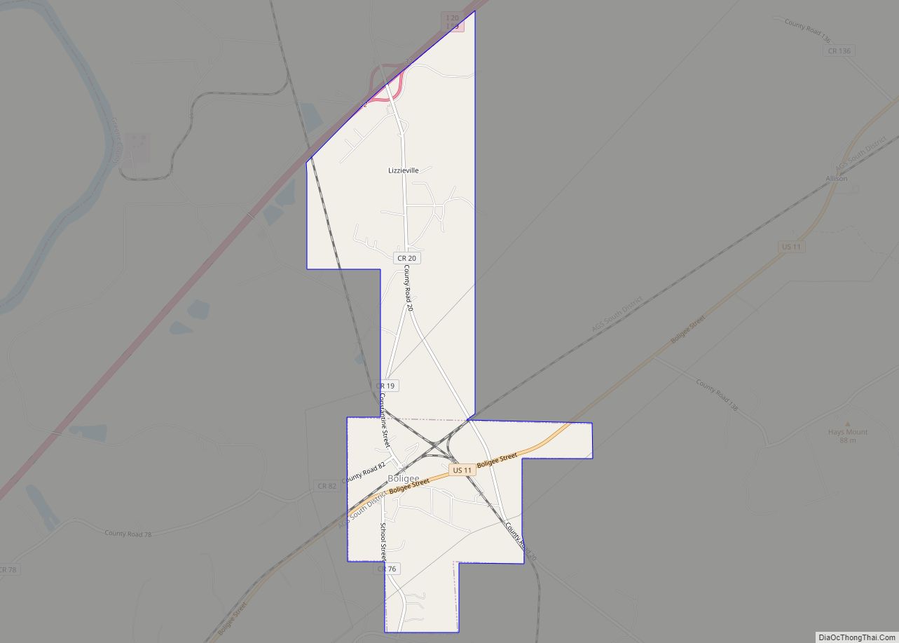 Map of Boligee town