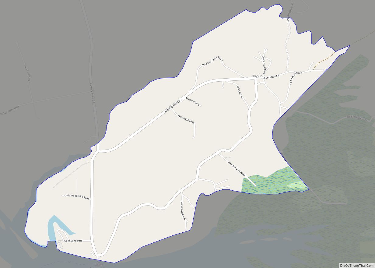 Map of Boykin CDP