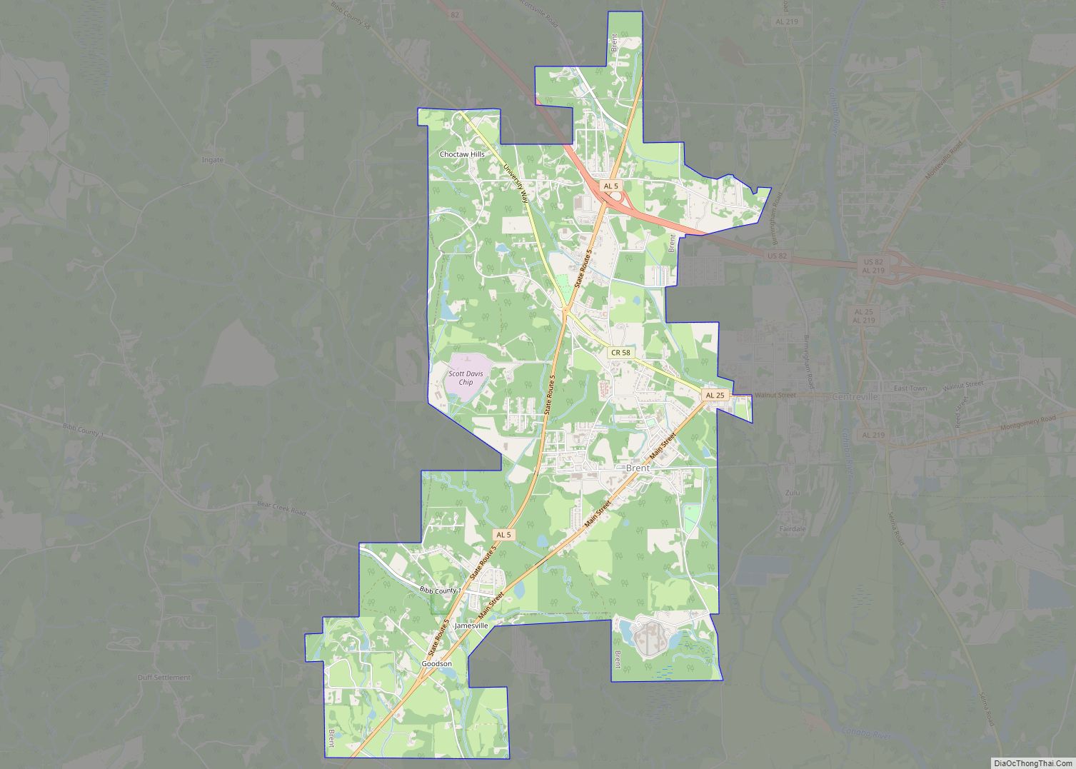 Map of Brent city