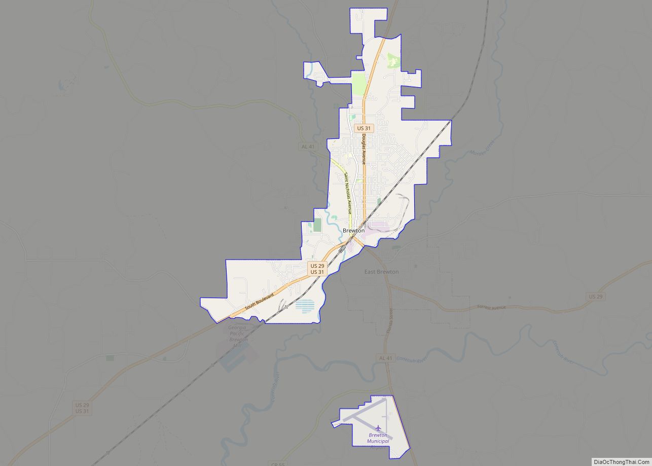 Map of Brewton city