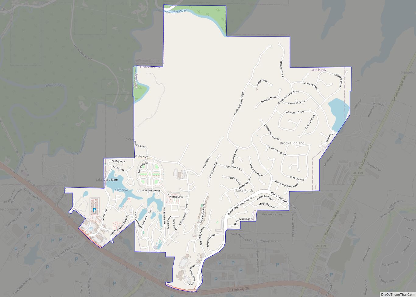 Map of Brook Highland CDP