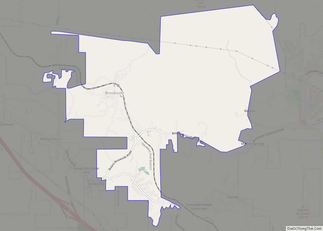 Map of Brookside town, Alabama