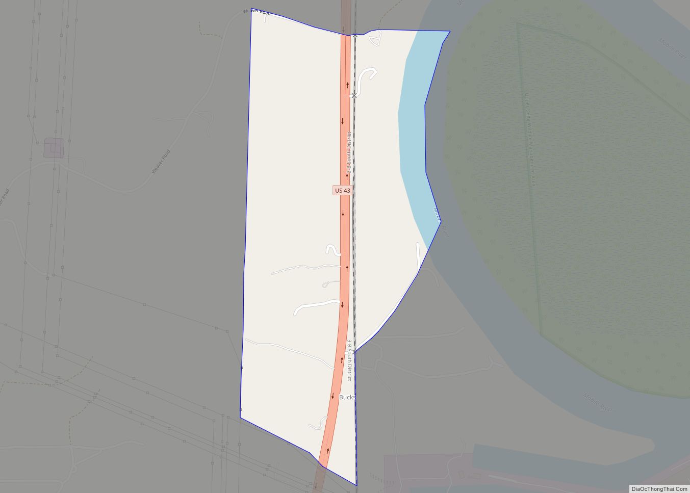 Map of Bucks CDP