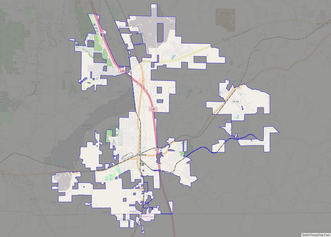 Map of Calera city, Alabama