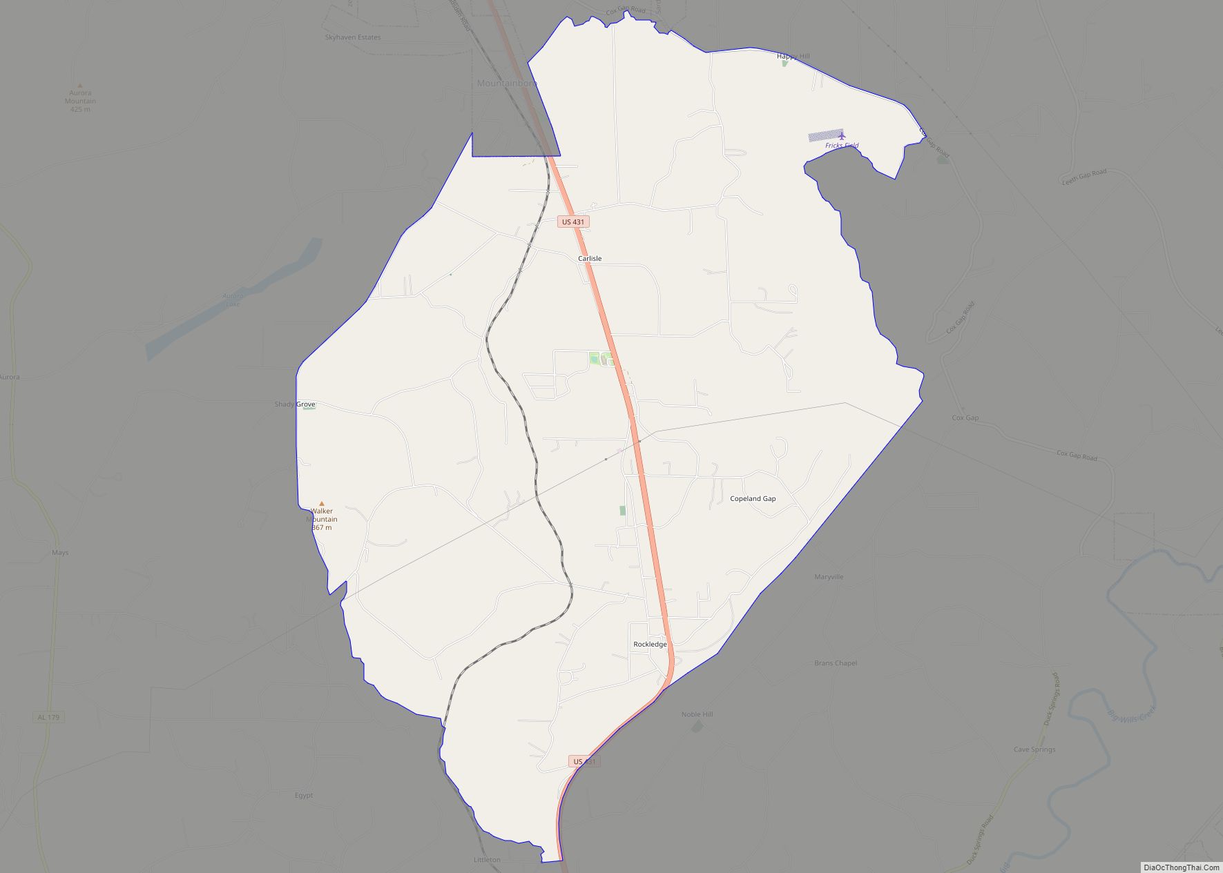 Map of Carlisle-Rockledge CDP