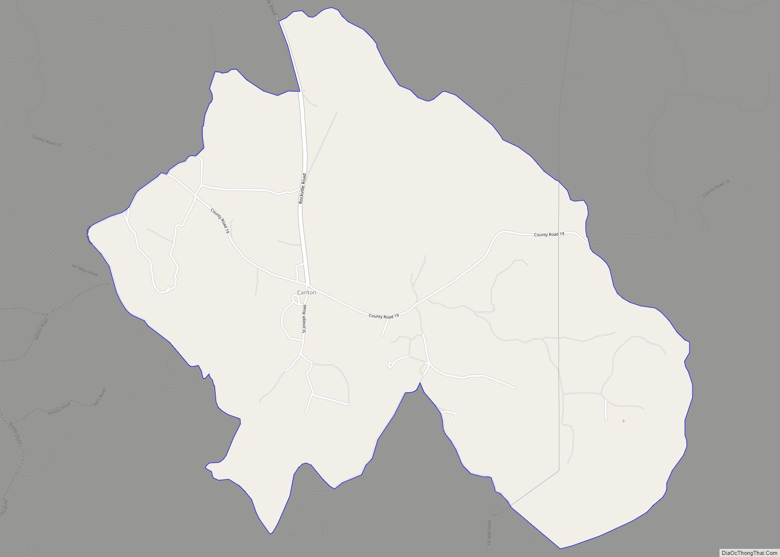 Map of Carlton CDP, Alabama