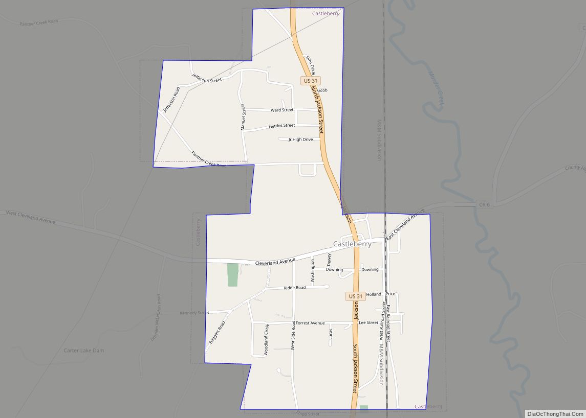 Map of Castleberry town