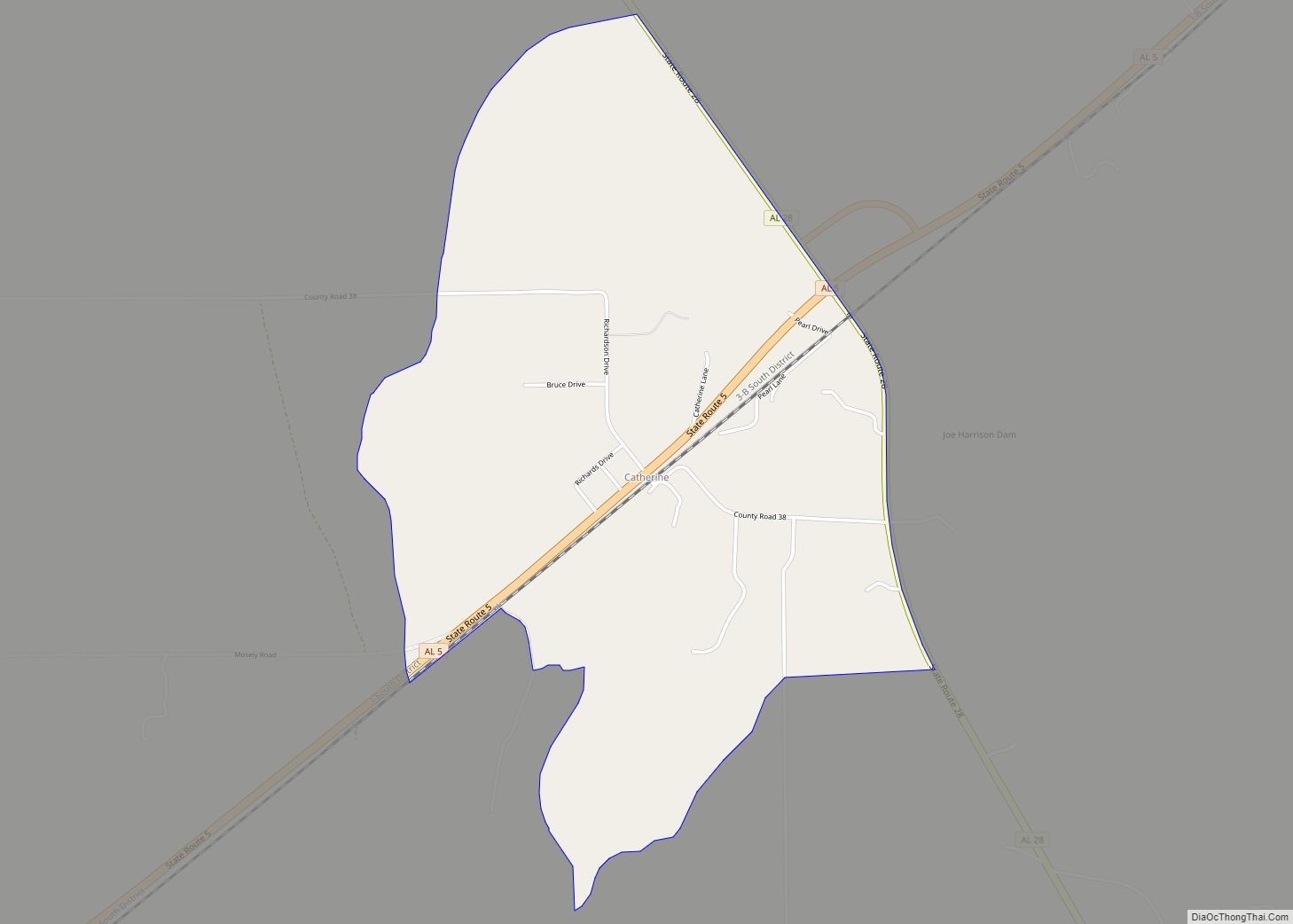 Map of Catherine CDP, Alabama