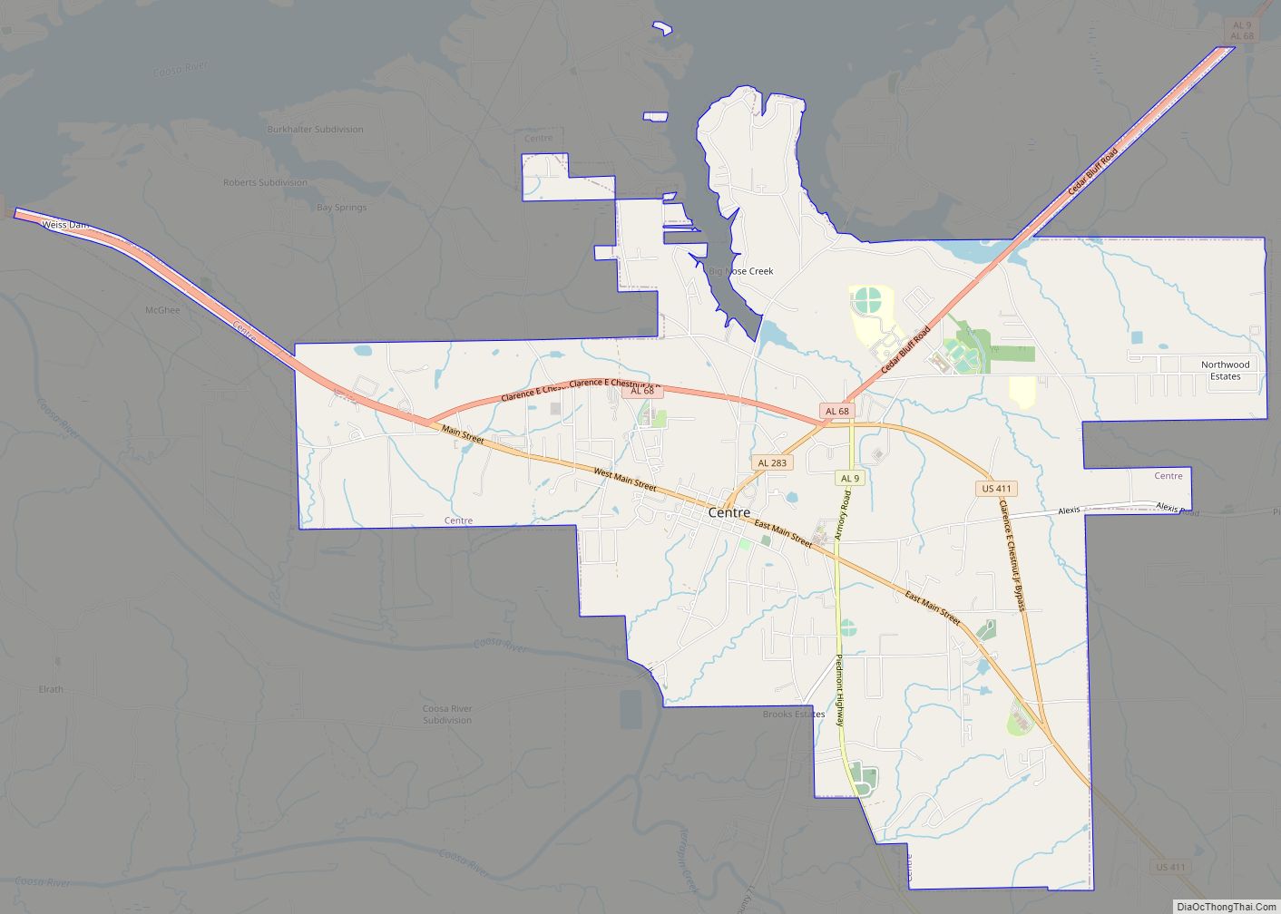 Map of Centre city