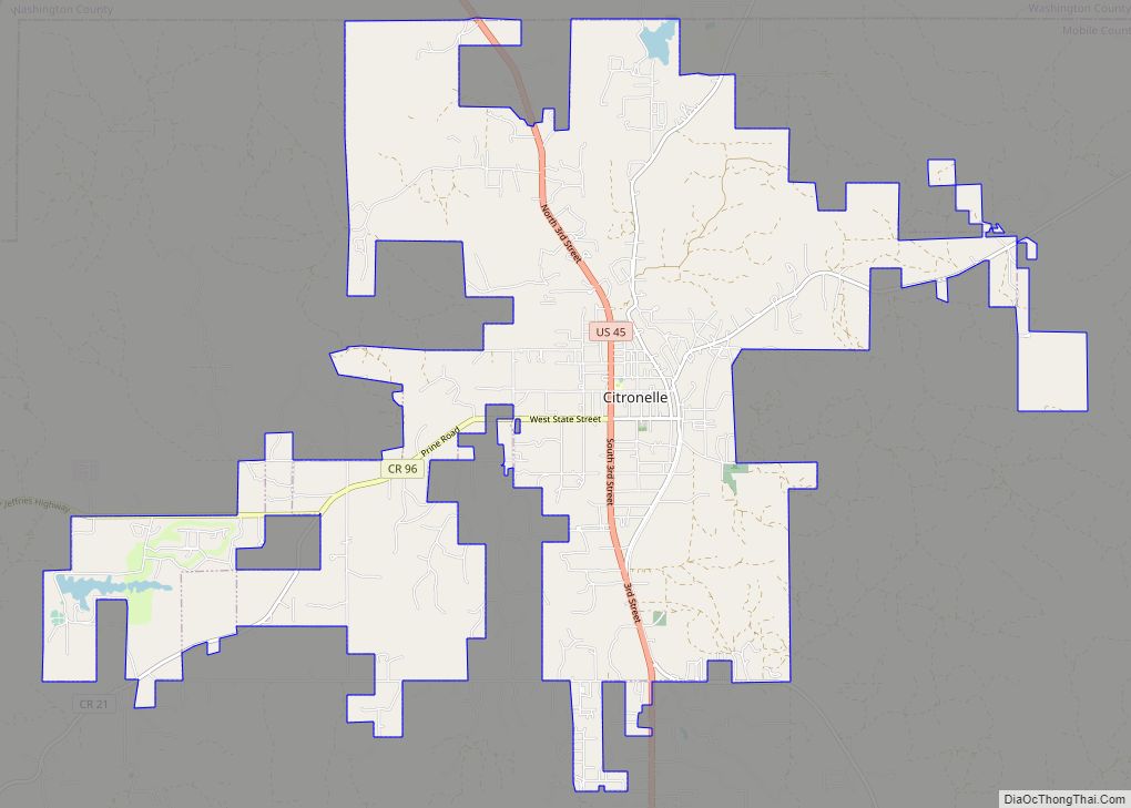 Map of Citronelle city