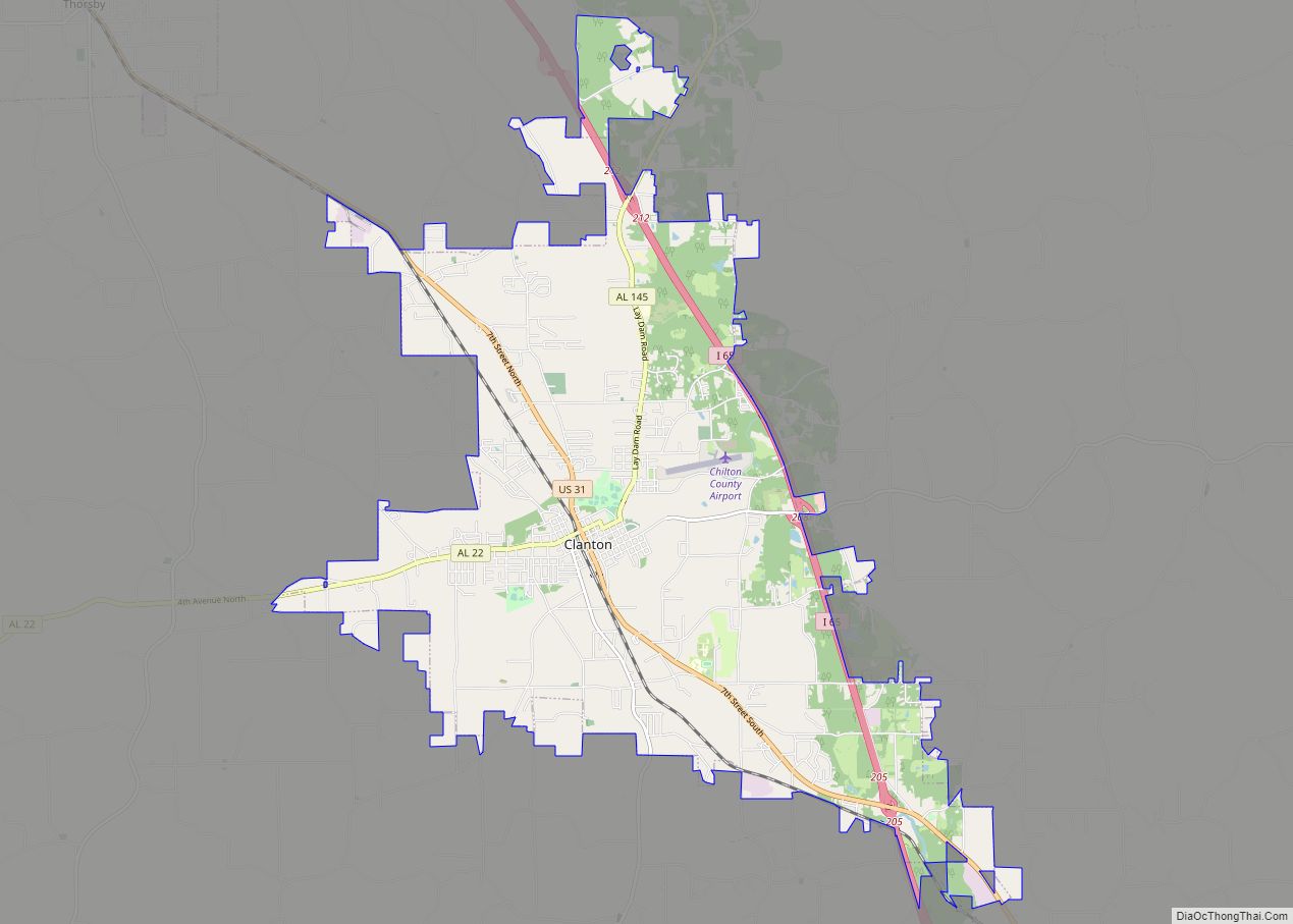 Map of Clanton city