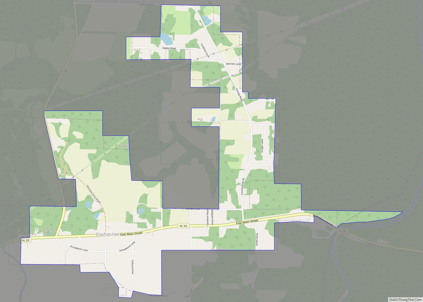 Map of Clayhatchee town