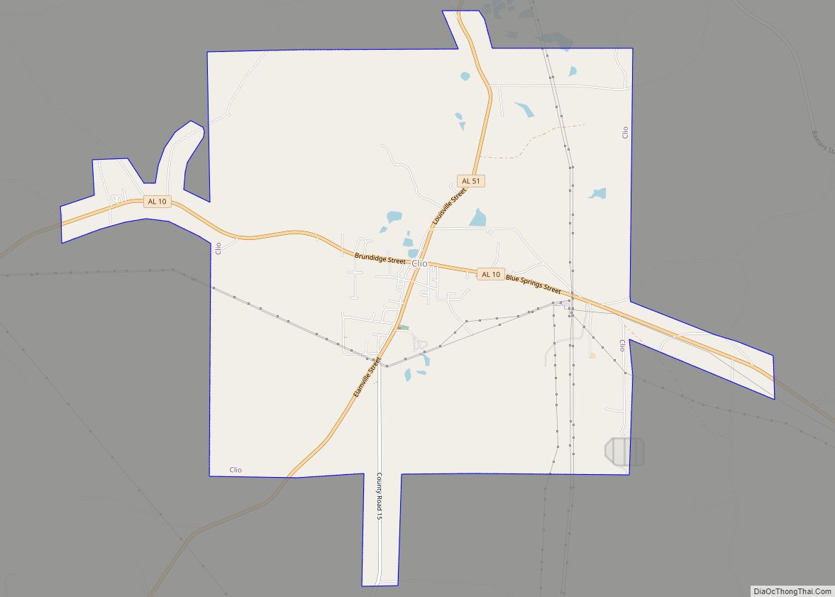 Map of Clio city, Alabama