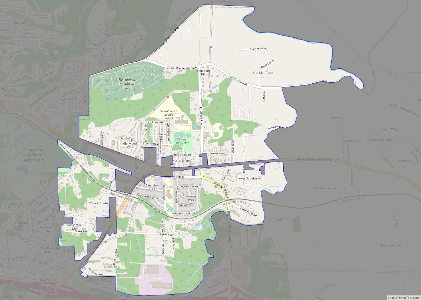 Map of Cottondale CDP