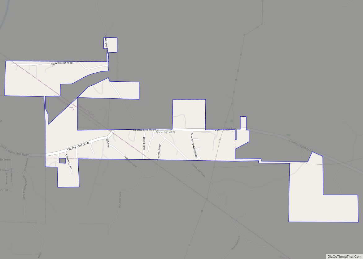 Map of County Line town