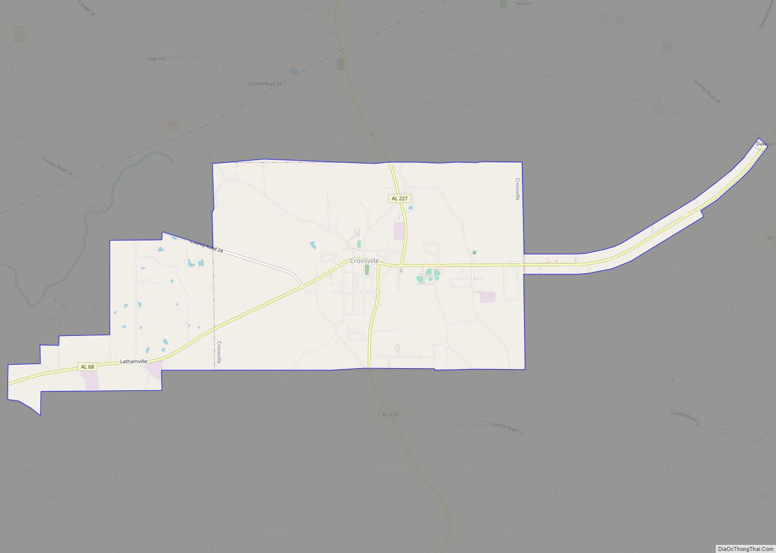 Map of Crossville town