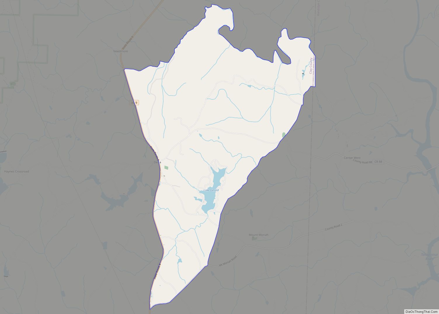 Map of Delta CDP, Alabama