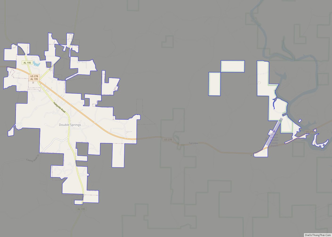 Map of Double Springs town