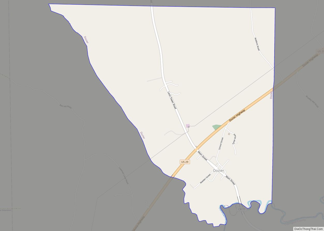 Map of Dozier town