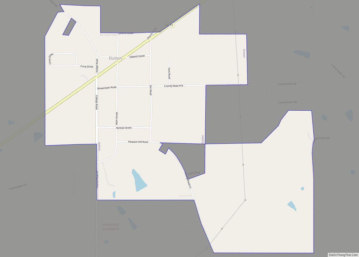 Map of Dutton town