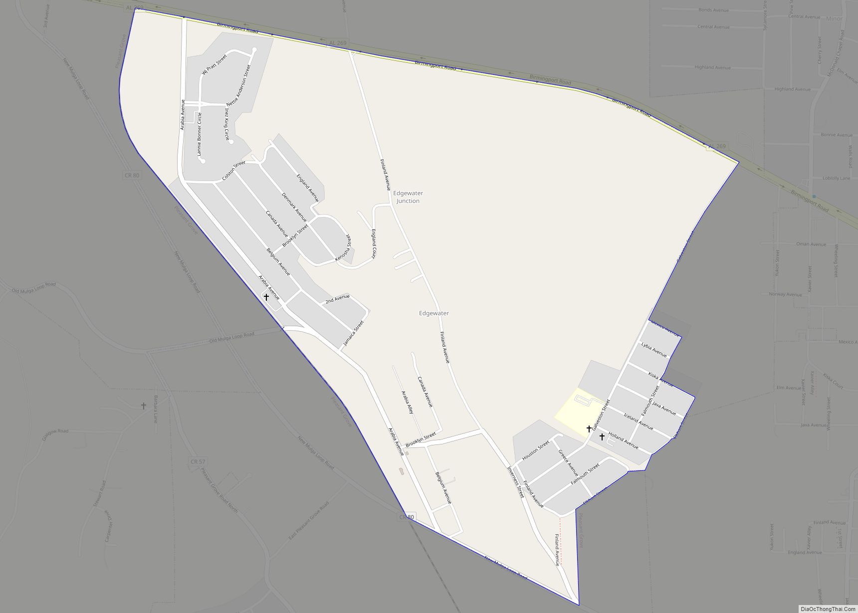 Map of Edgewater CDP