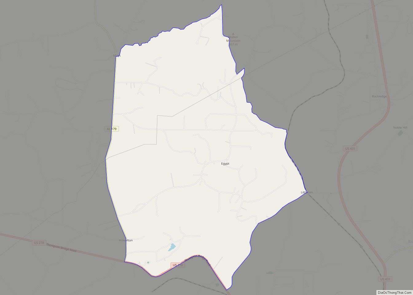 Map of Egypt CDP, Alabama