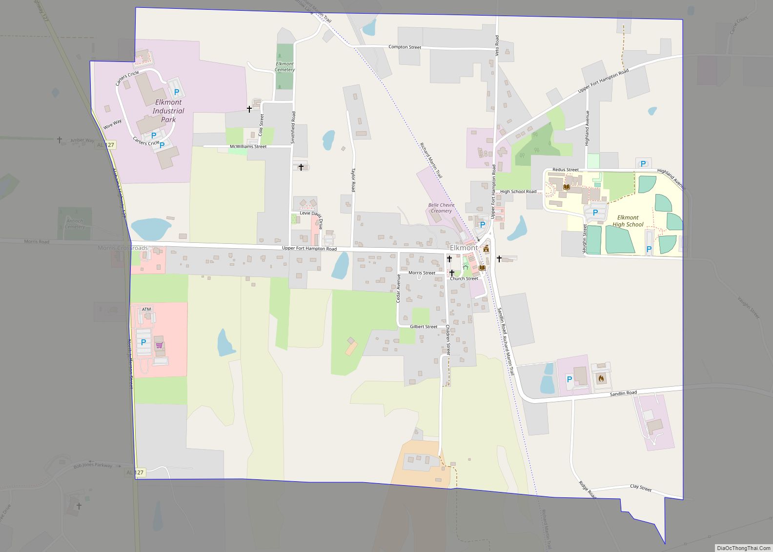 Map of Elkmont town