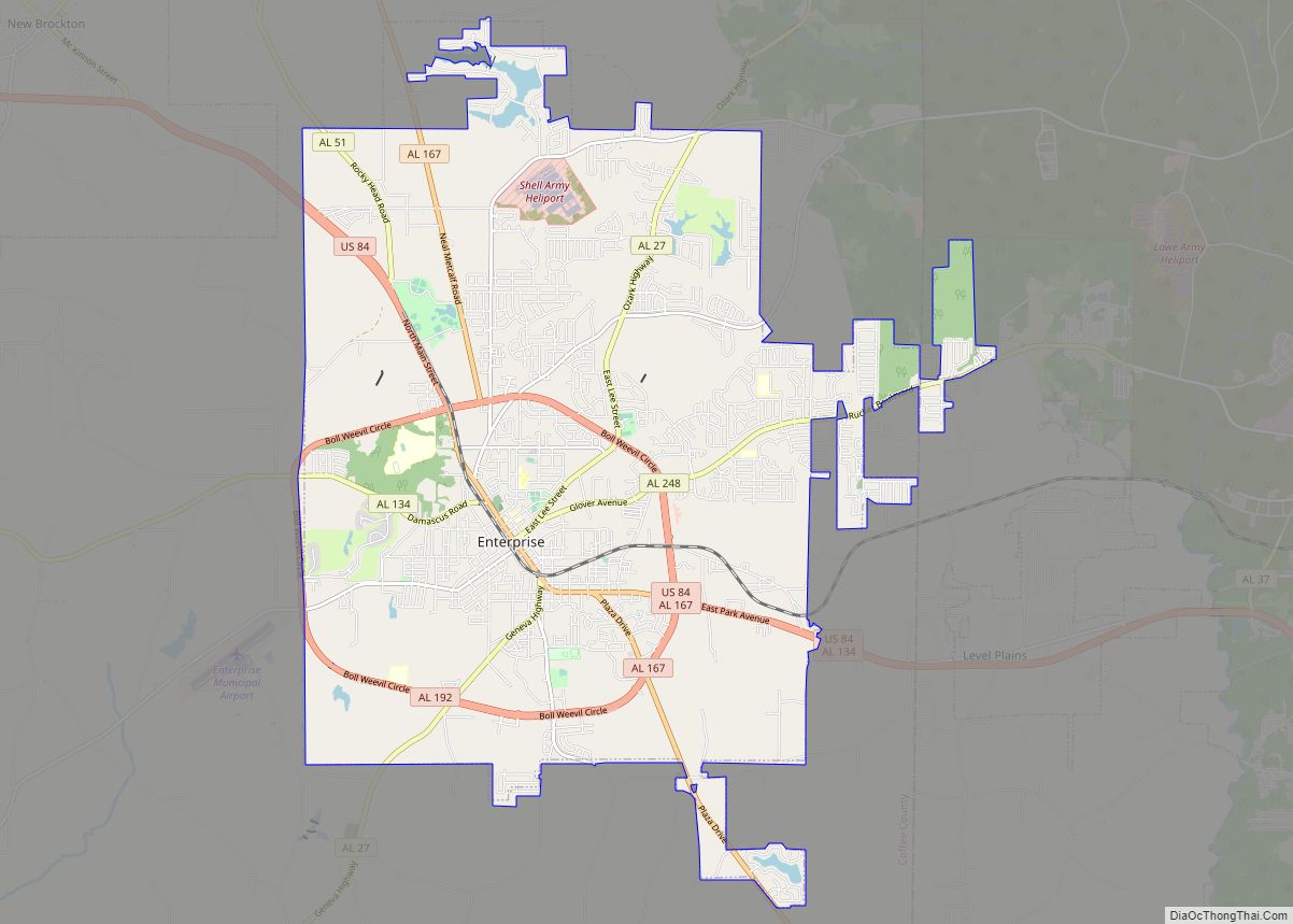 Map of Enterprise city, Alabama