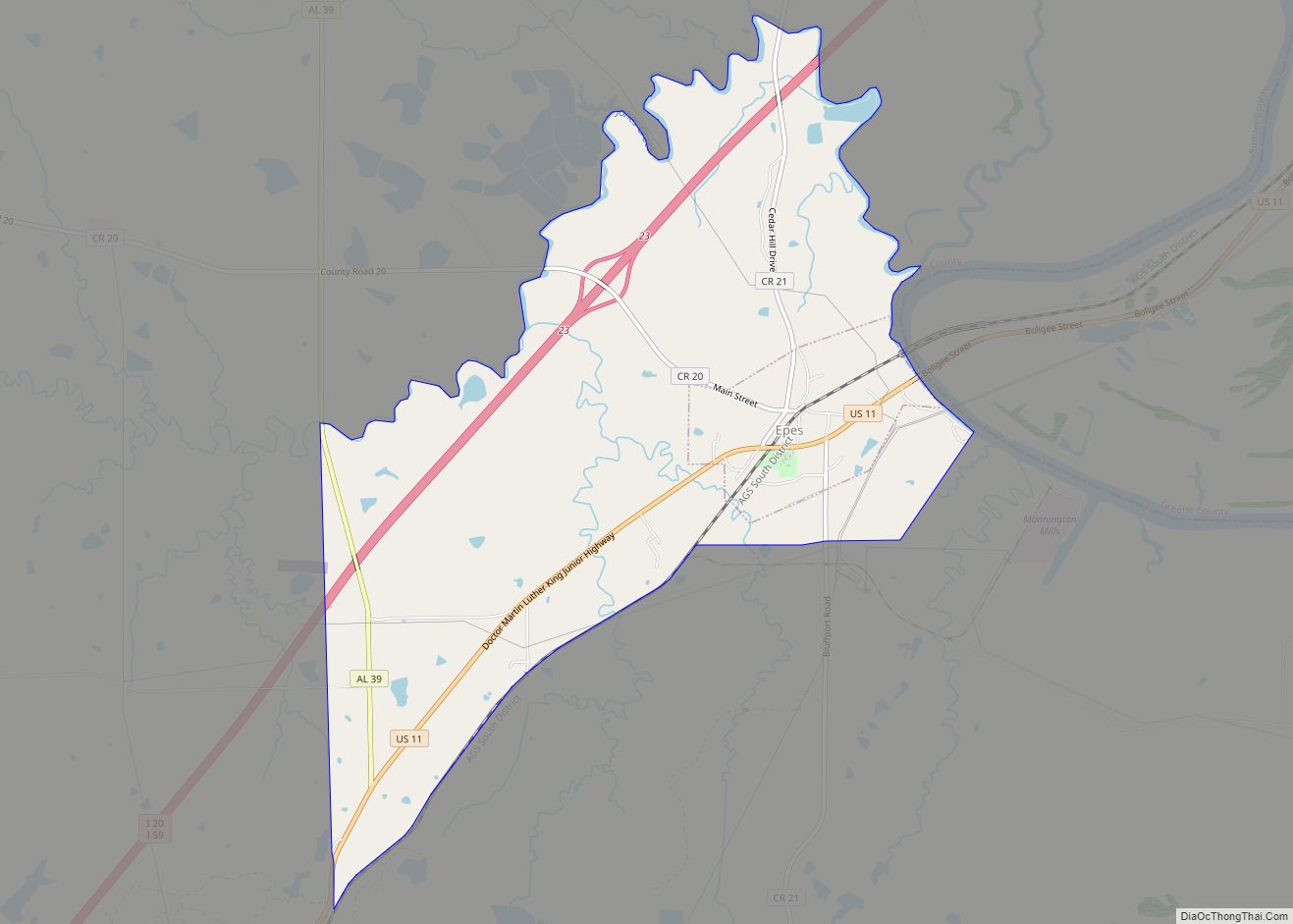 Map of Epes town