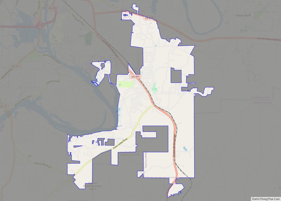 Map of Glencoe city