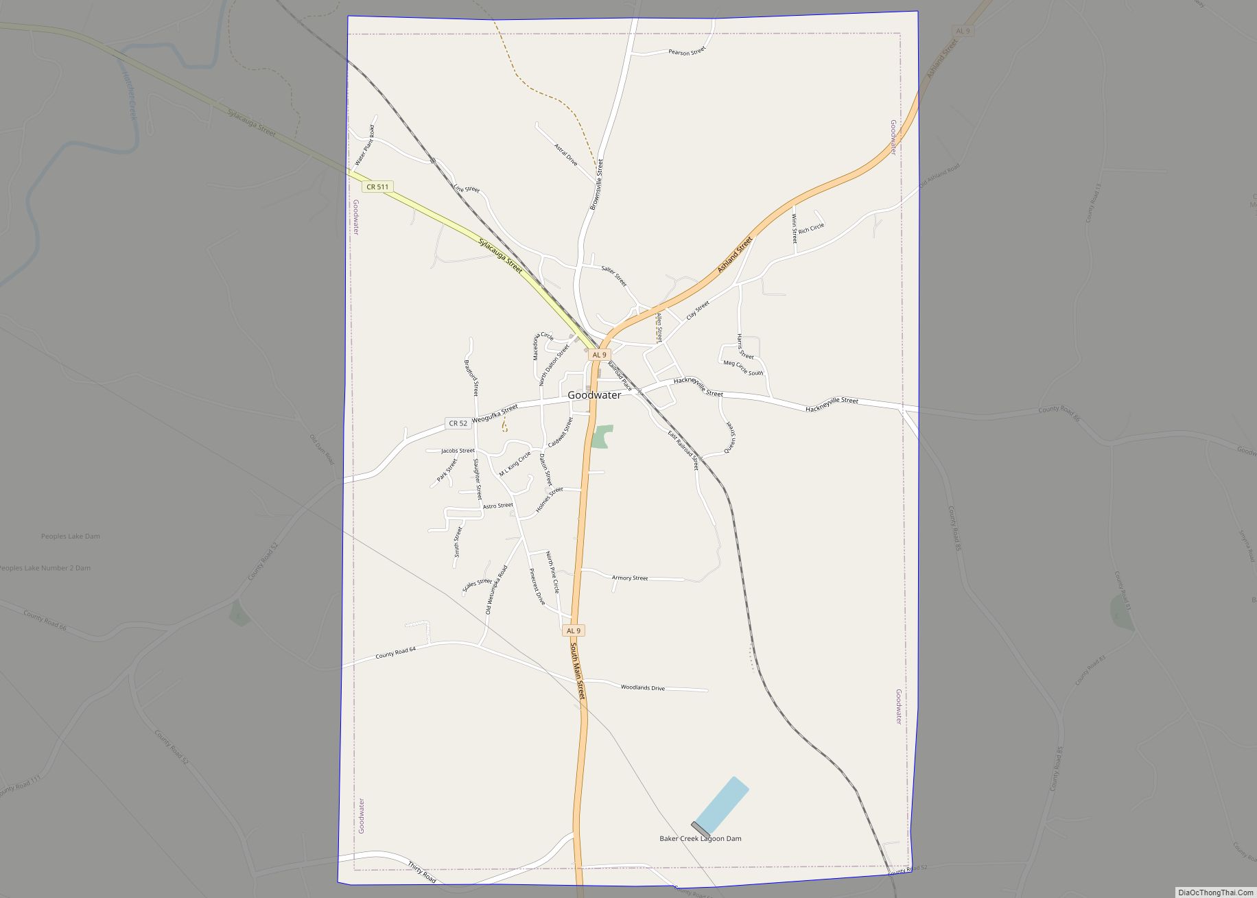 Map of Goodwater town