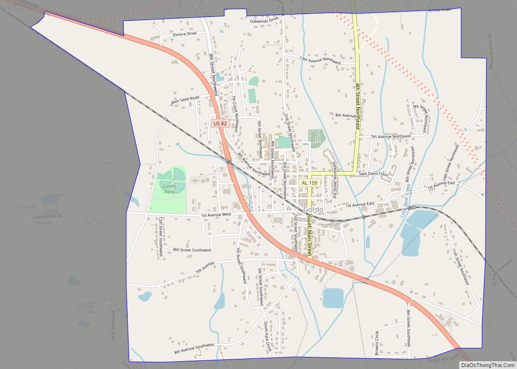 Map of Gordo town
