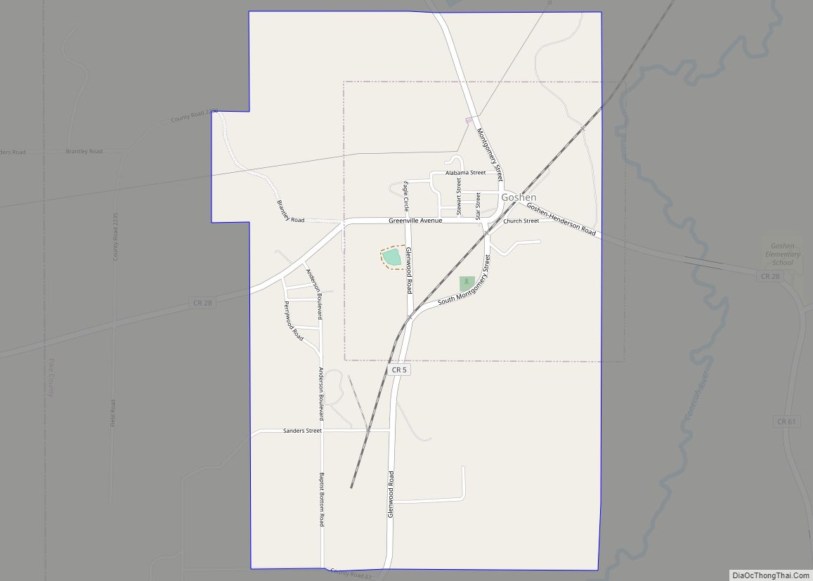 Map of Goshen town