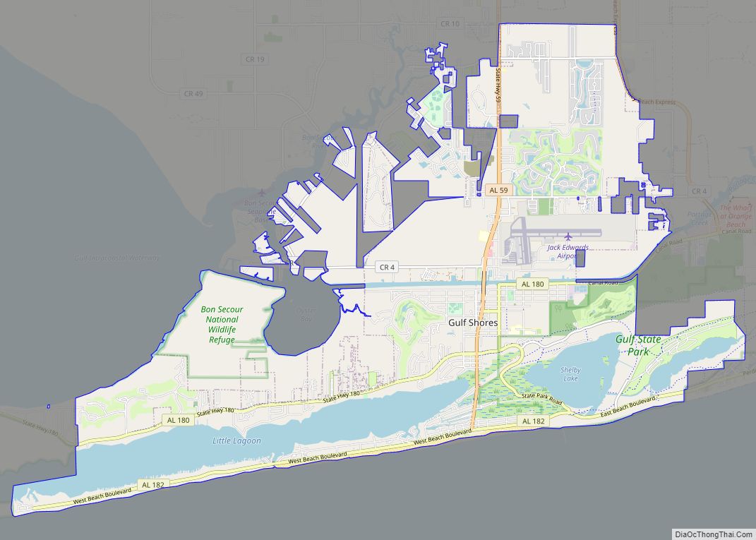 Map of Gulf Shores city