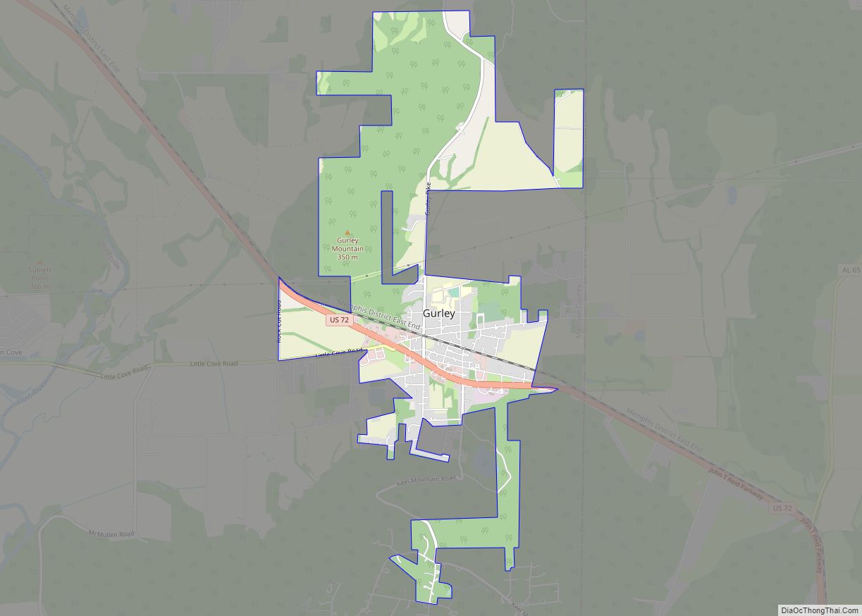 Map of Gurley town