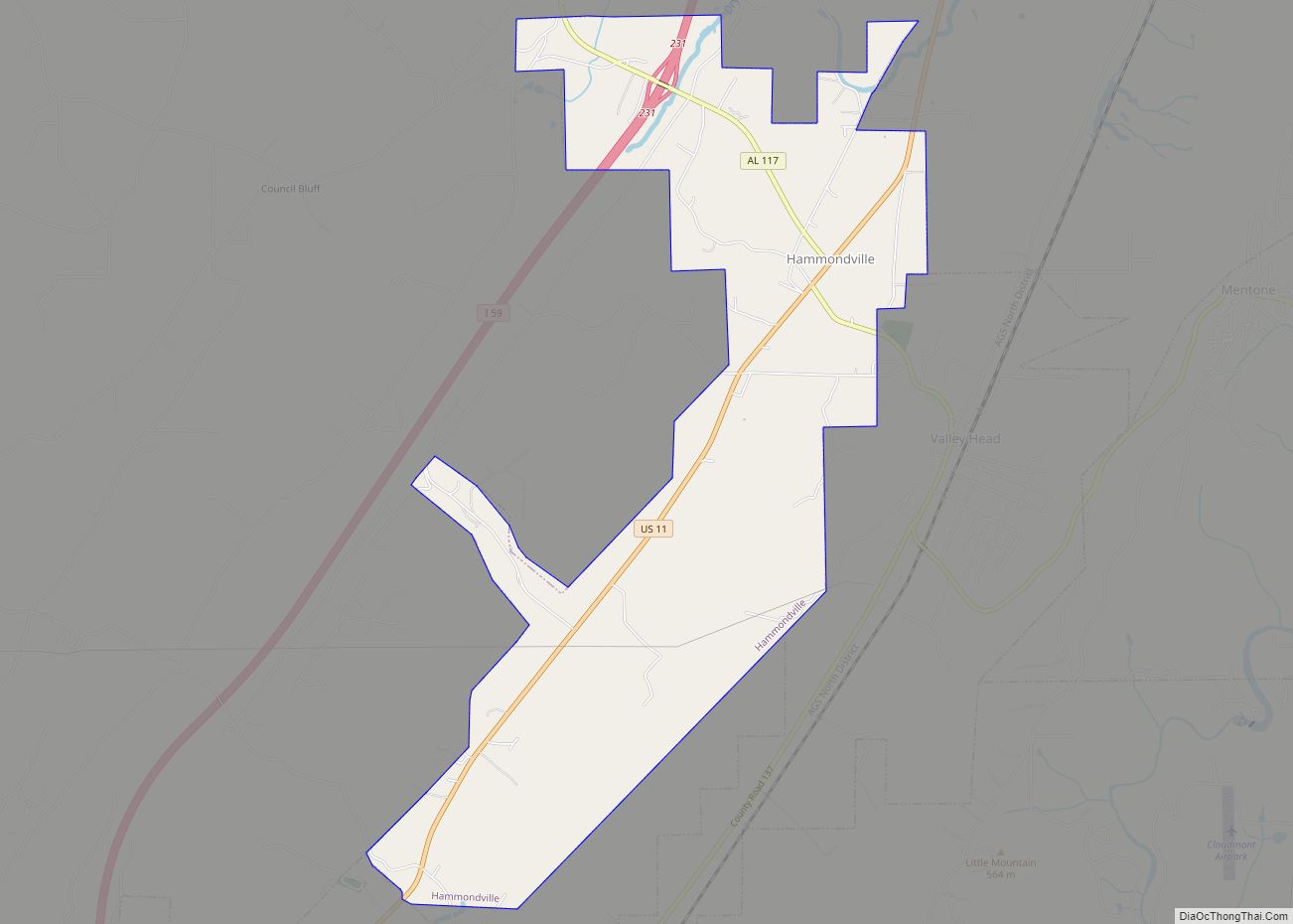 Map of Hammondville town