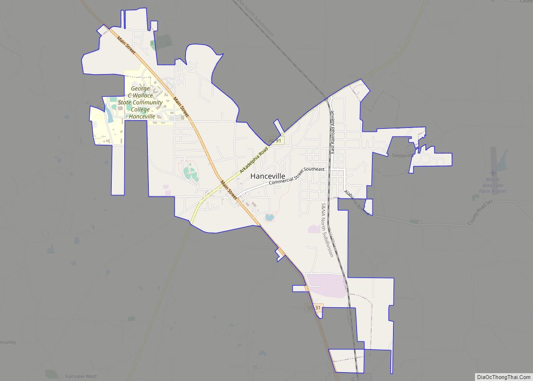 Map of Hanceville city