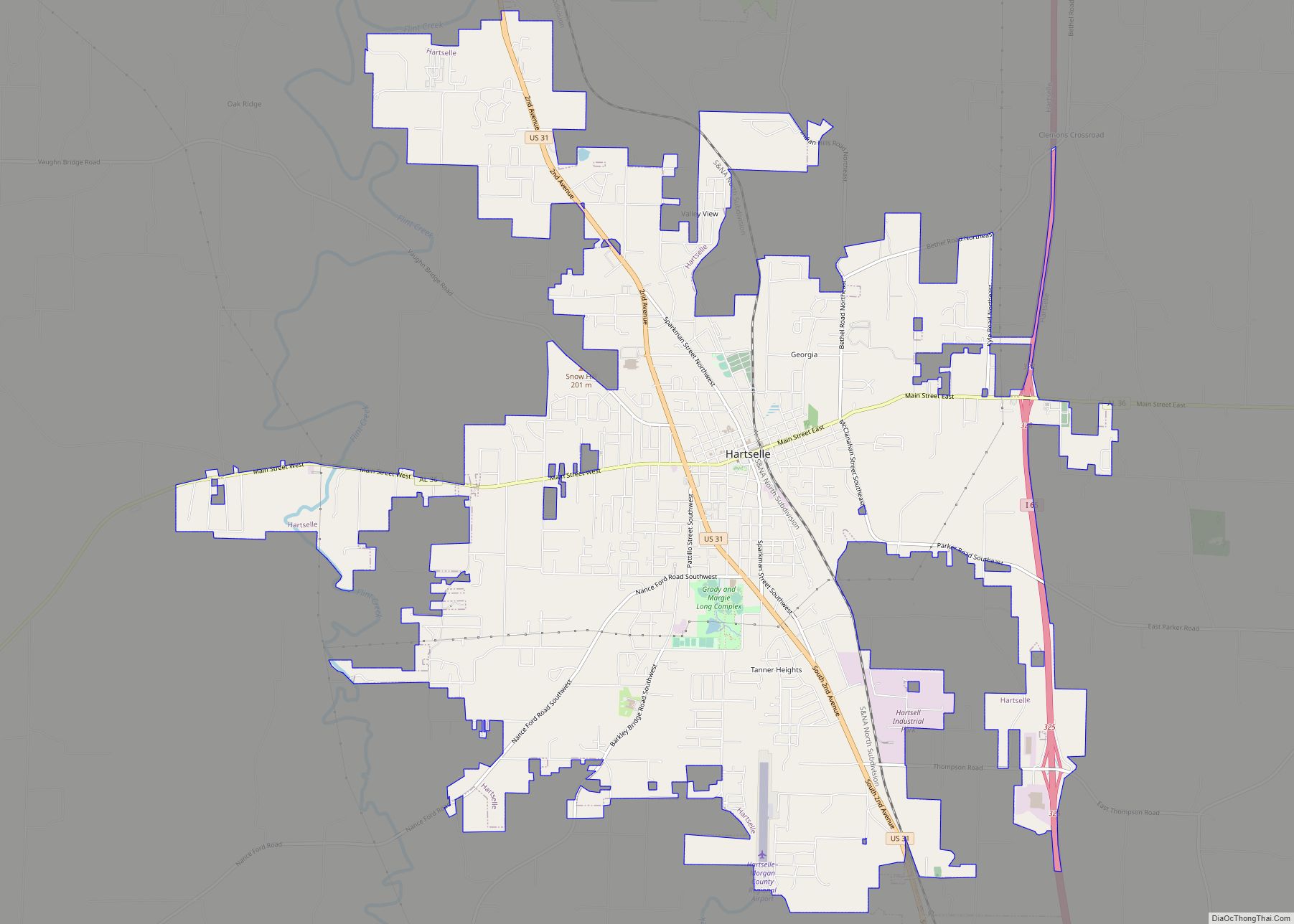 Map of Hartselle city