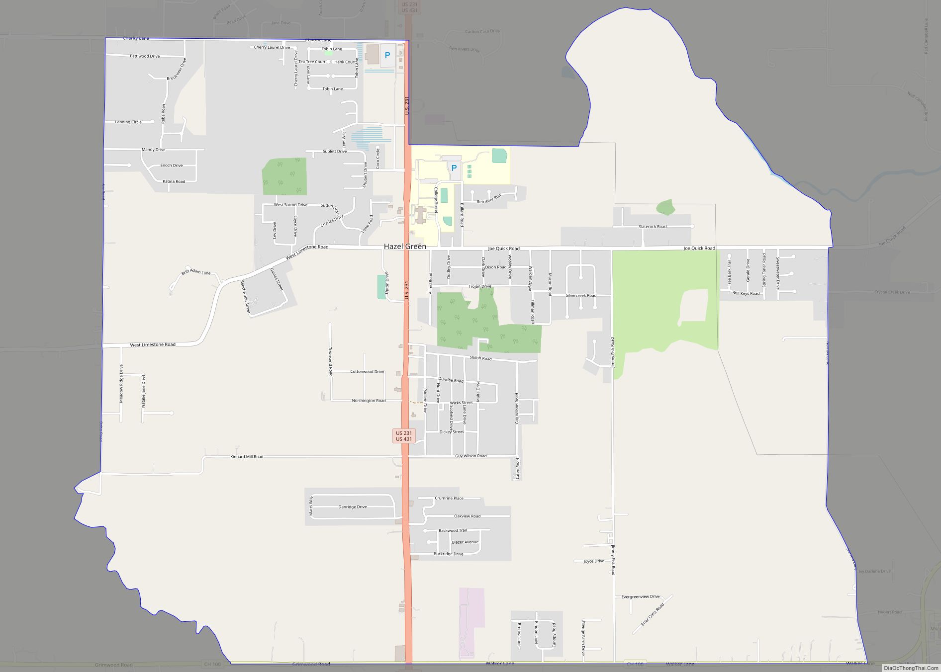 Map of Hazel Green CDP