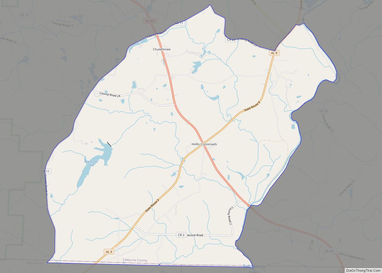 Map of Hollis Crossroads CDP