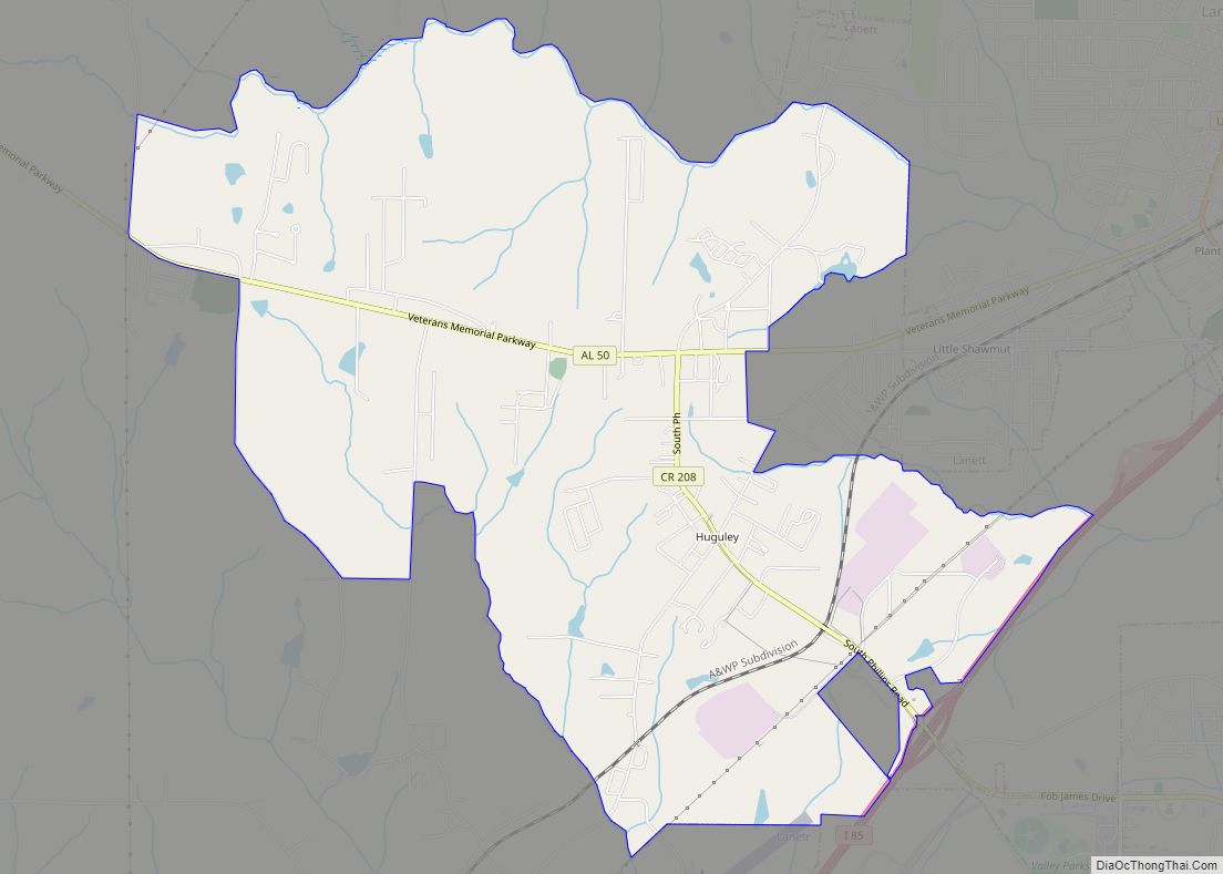 Map of Huguley CDP