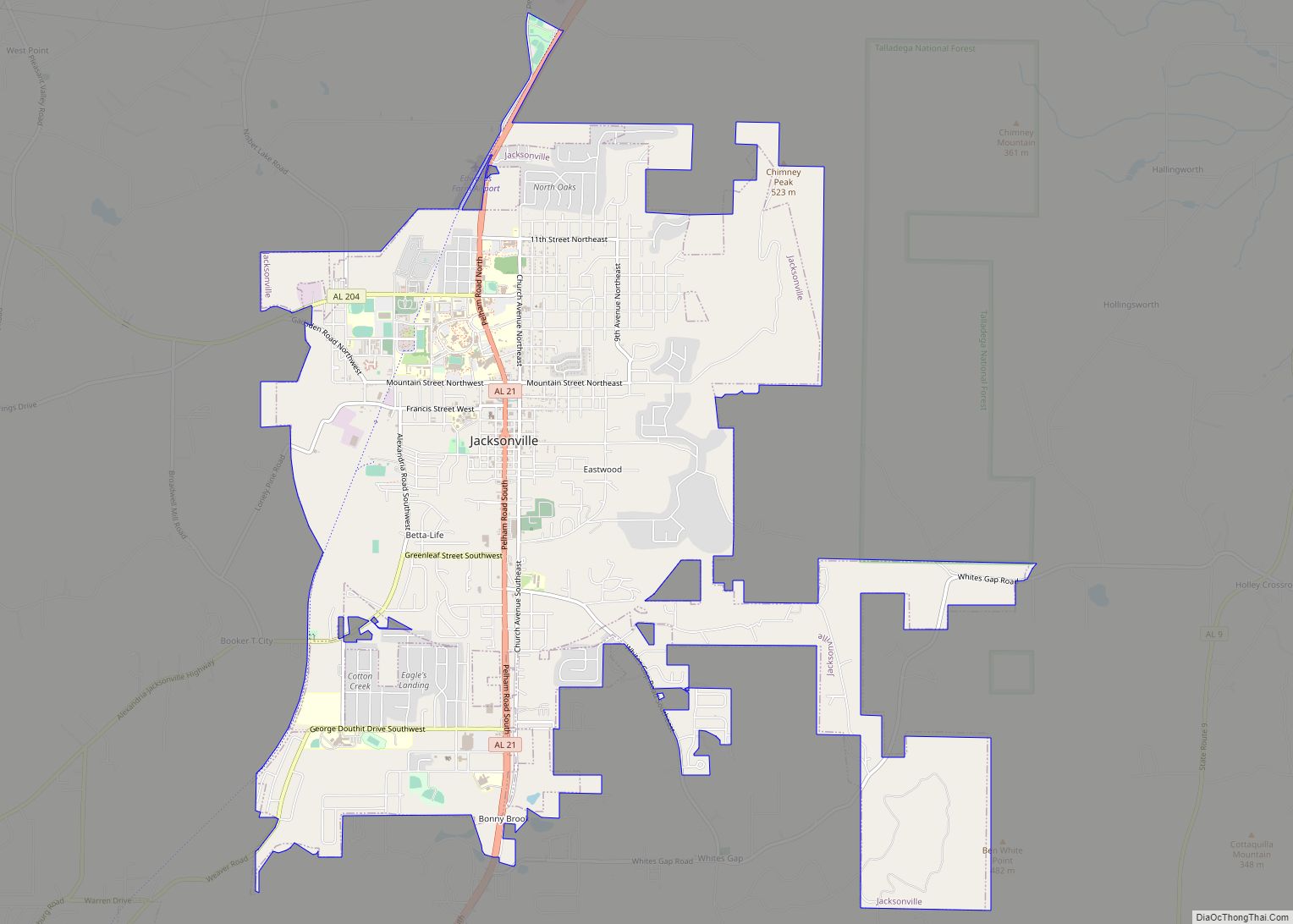 Map of Jacksonville city