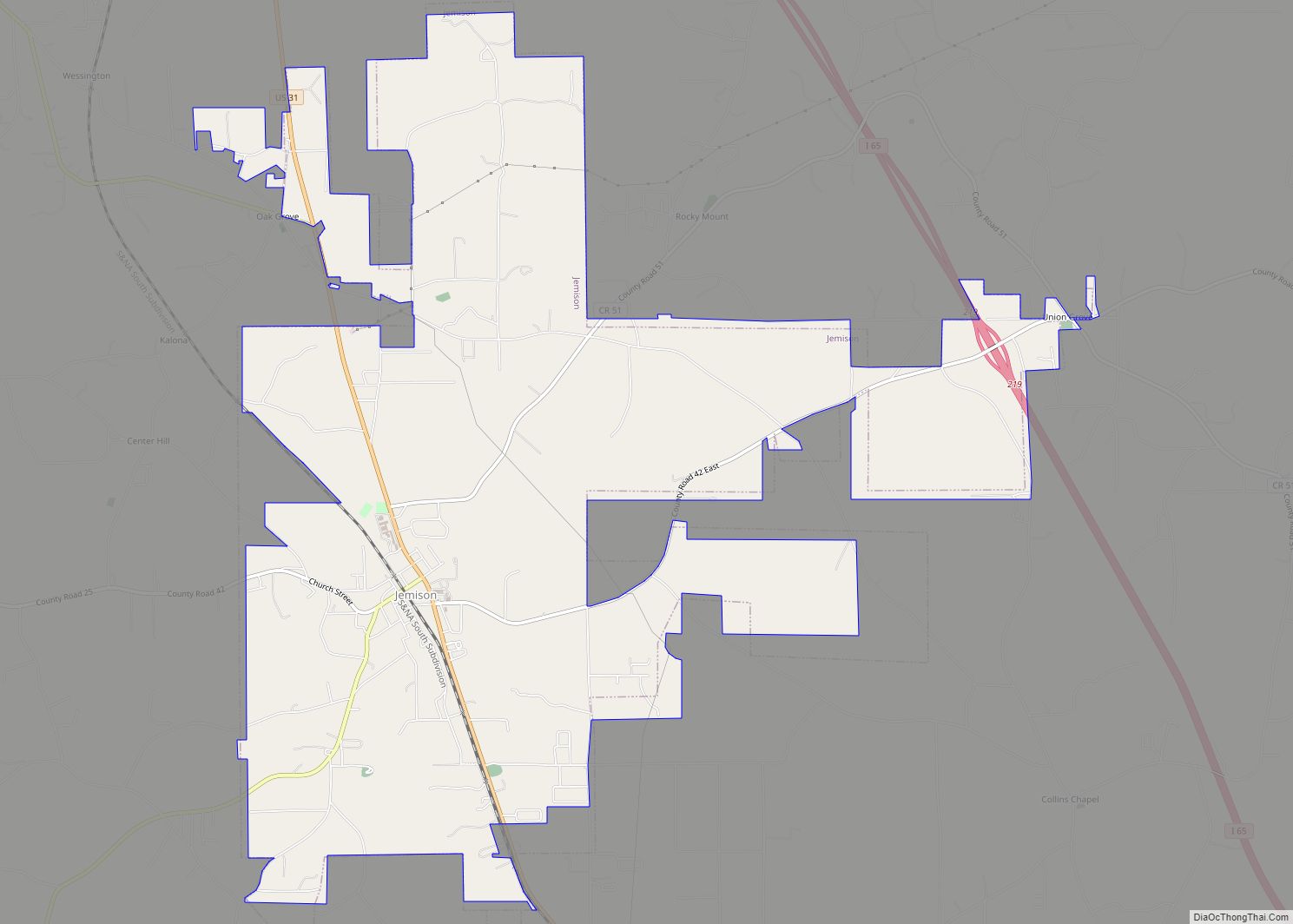 Map of Jemison city