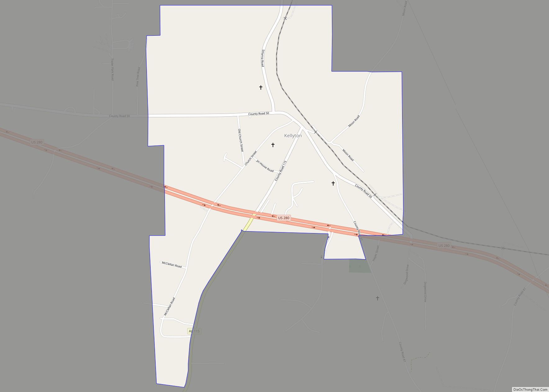 Map of Kellyton town