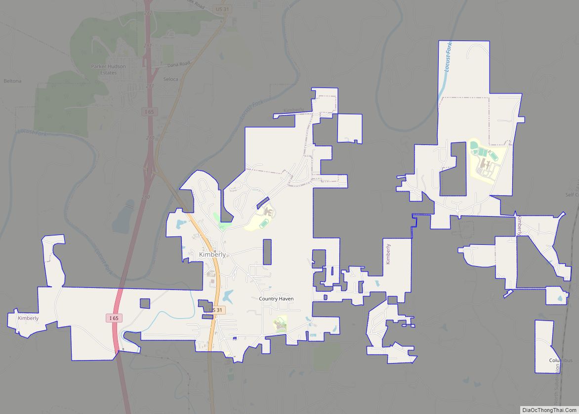Map of Kimberly city