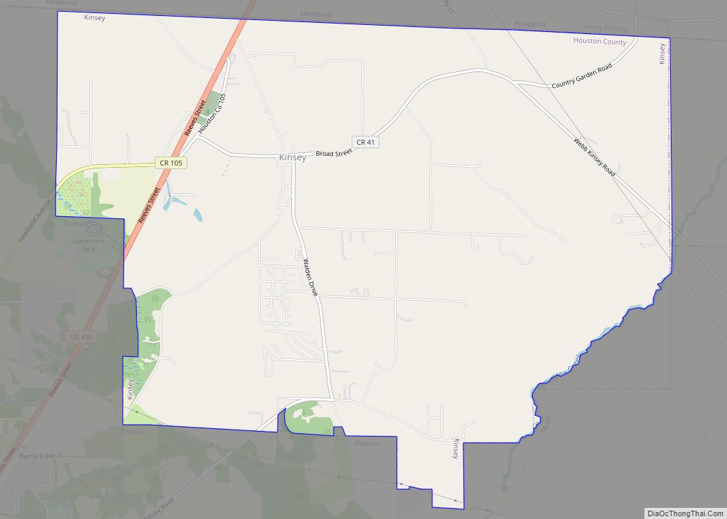 Map of Kinsey town