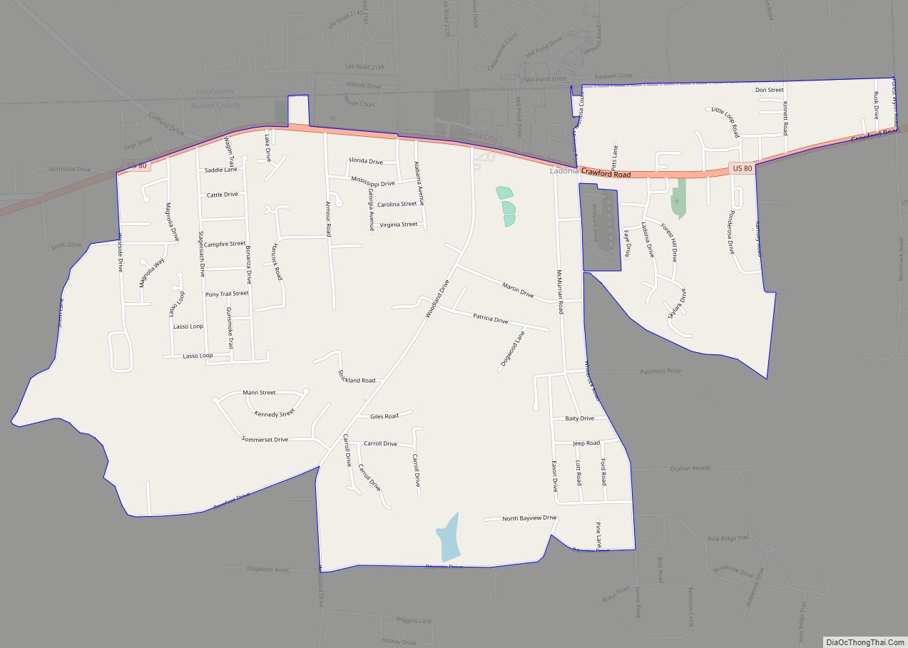 Map of Ladonia CDP