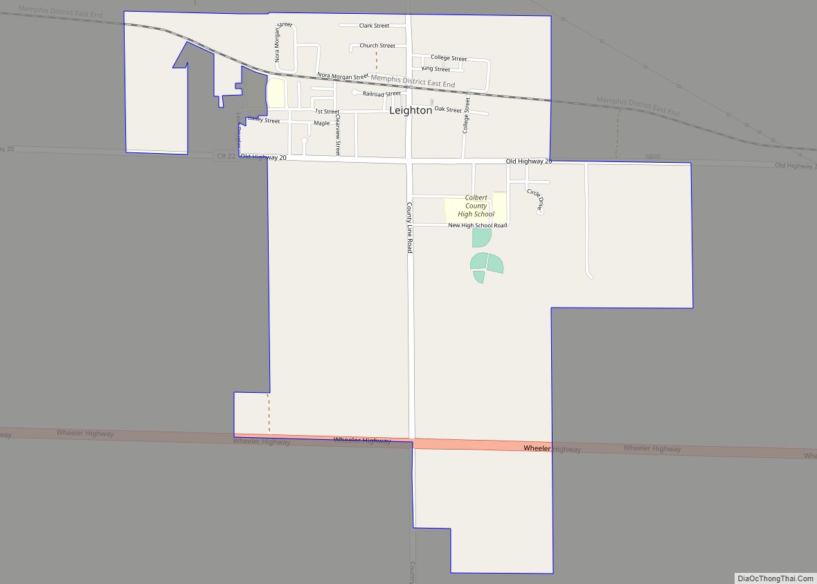 Map of Leighton town