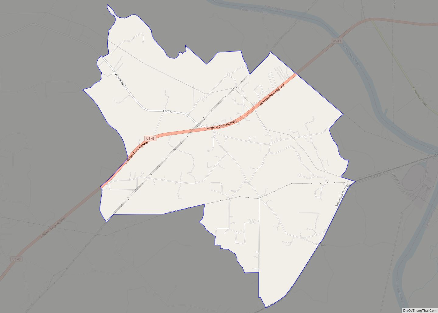 Map of Leroy CDP