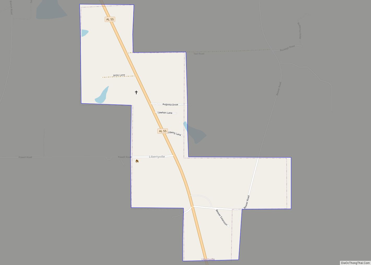 Map of Libertyville town